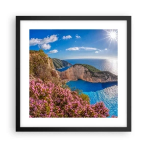 Plakat i sort ramme - Min store græske ferie - 40x40 cm