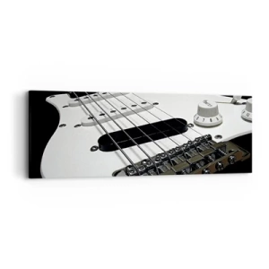 Lærredstryk - Billede på lærred - Lyd skjult i hvidt - 90x30 cm