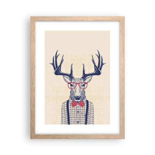 Plakat i ramme af lyst egetræ - Et underholdende ekstravaganza - 30x40 cm