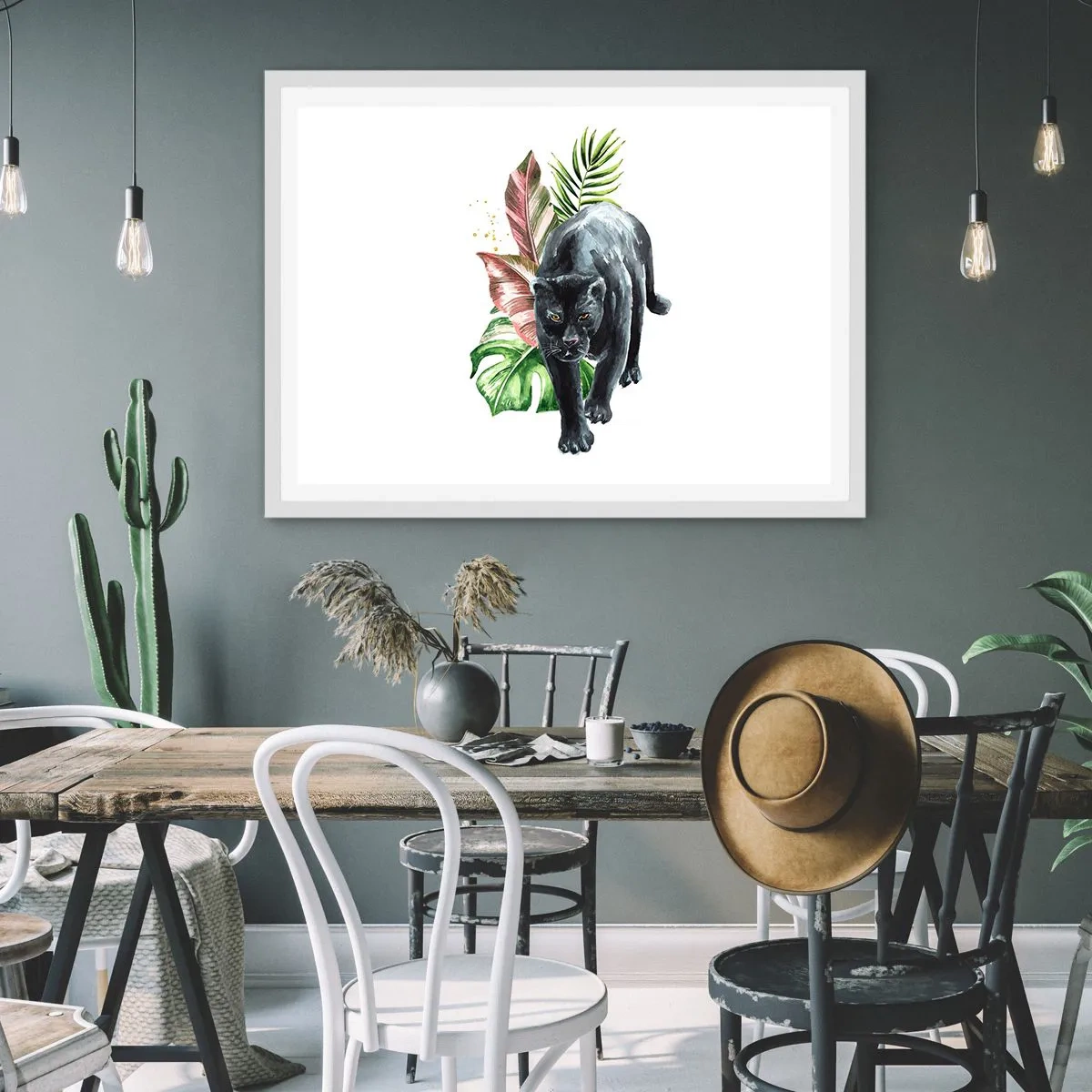 Plakat i hvid ramme - Vild i hjertet - 91x61 cm