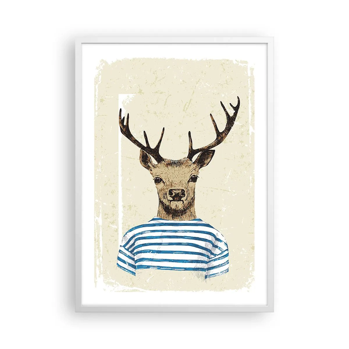 Plakat i hvid ramme - Fordi jeg kan lide stribede skjorter! - 50x70 cm