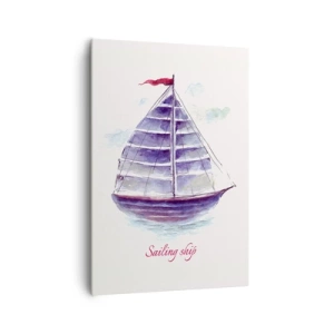 Lærredstryk - Billede på lærred - Fulde sejl og roligt vand - 70x100 cm