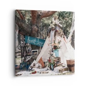 Lærredstryk - Billede på lærred - Make love… - 40x40 cm