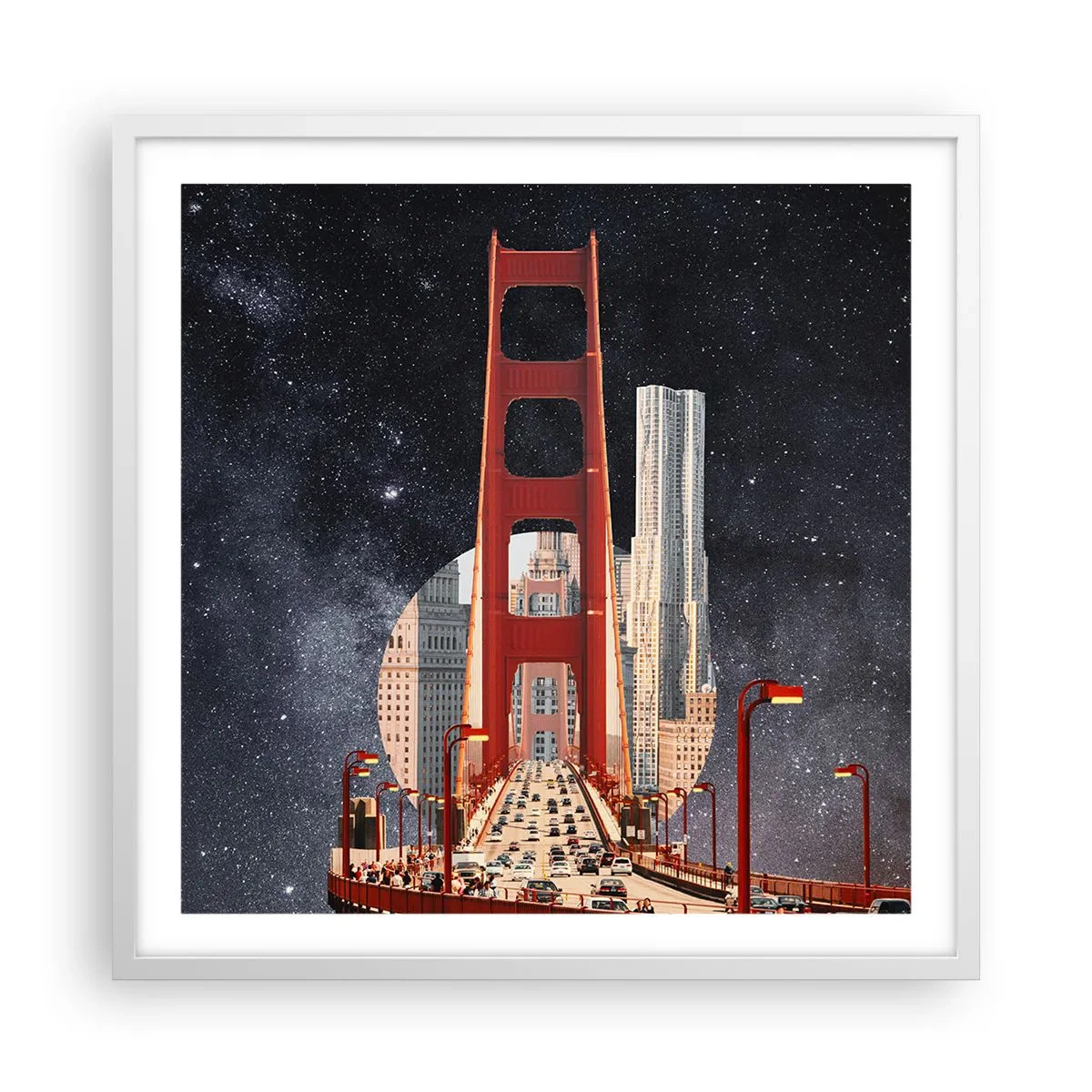 Plakat i hvid ramme - Altid i centrum - 60x60 cm