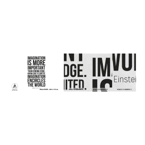 Prøve Fototapet Premium Sand - Einstein om fantasiens kraft - Typografi, Bekræftelse, Maxim - 100x30 cm