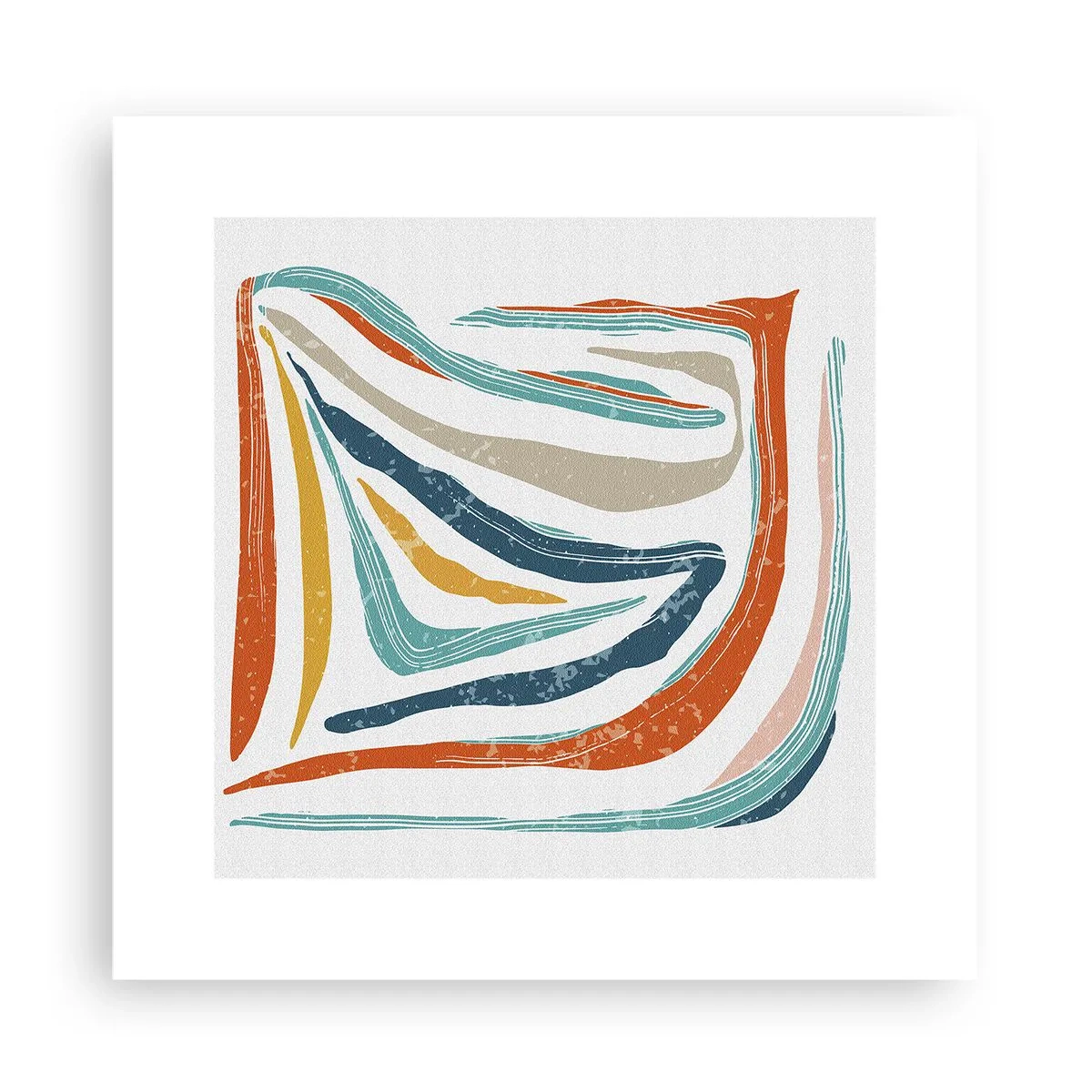 Plakat - Venligt smilende abstraktion - 30x30 cm