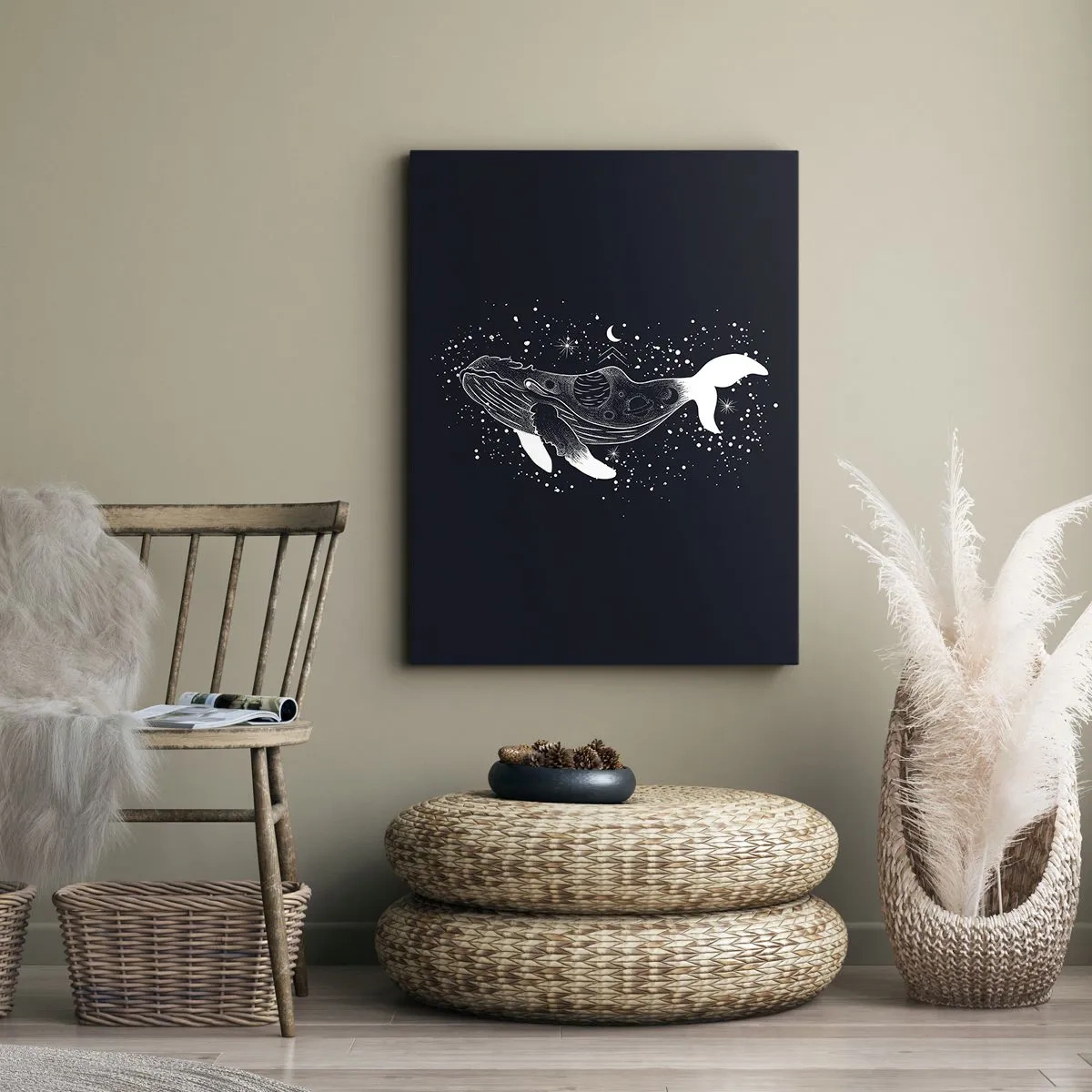 Lærredstryk - Billede på lærred - I universets ocean - 50x70 cm