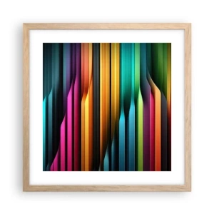 Plakat i ramme af lyst egetræ - Lysende orgel - 40x40 cm