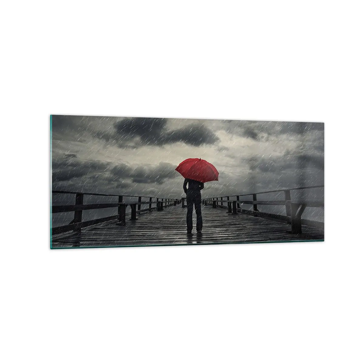 Billede på glas - Det er ingenting, hvis det regner - 120x50 cm