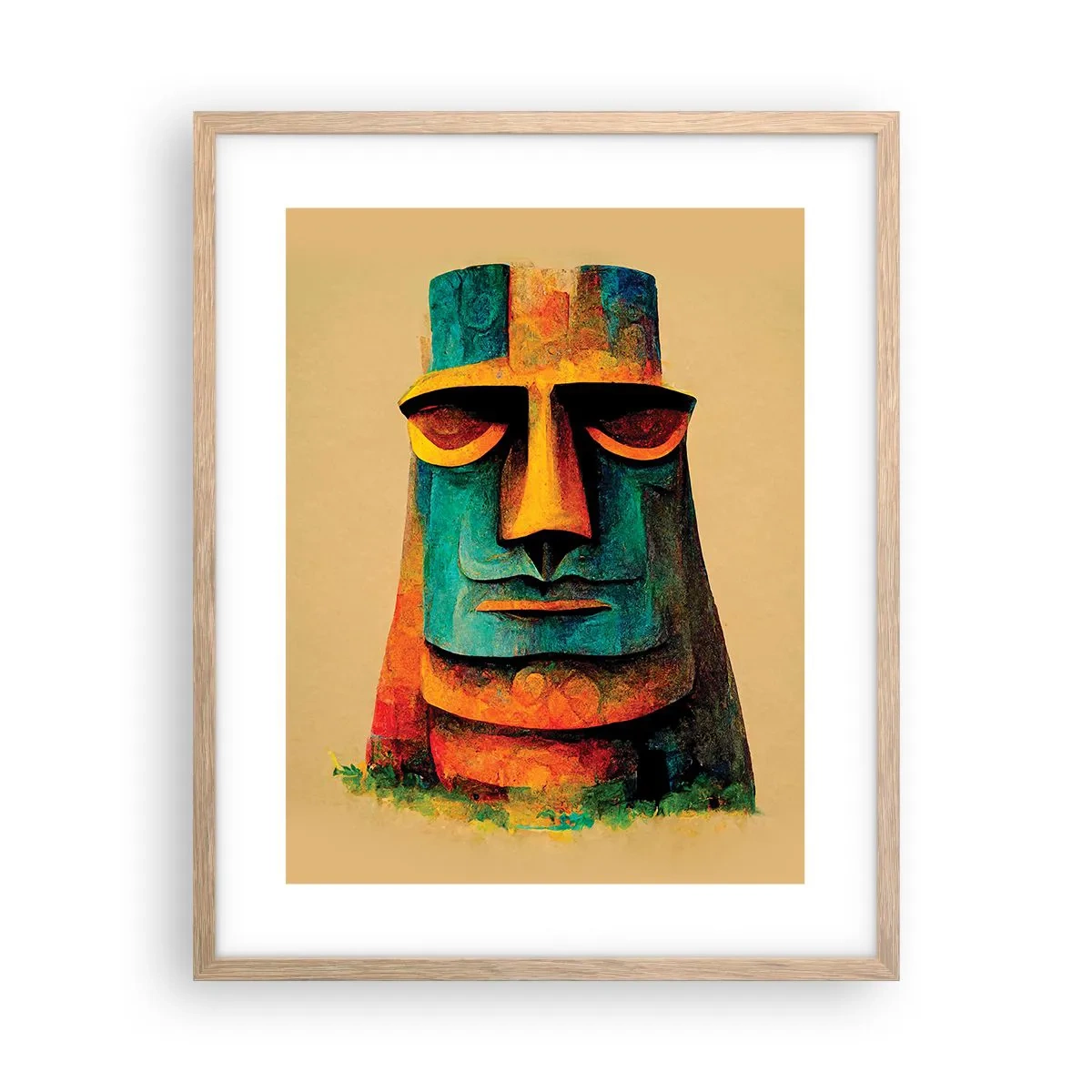 Plakat i ramme af lyst egetræ - Statuarisk, men alligevel sympatisk - 40x50 cm