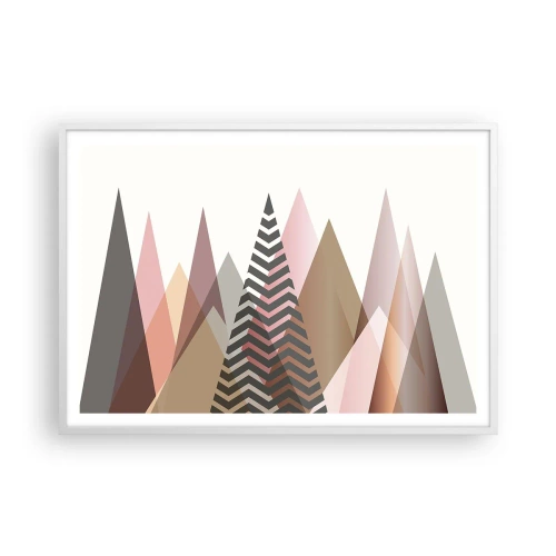 Plakat i hvid ramme - Pyramide udsigt - 100x70 cm