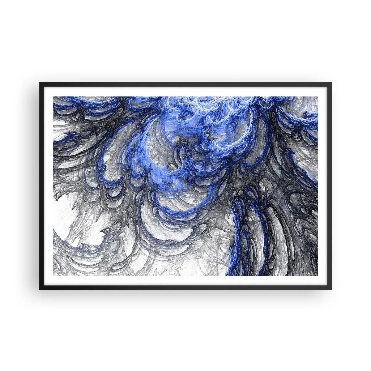 Plakat i sort ramme - En bølges fødsel - 100x70 cm