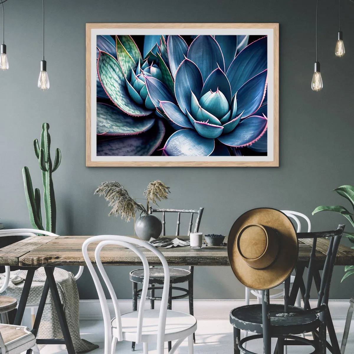 Plakat i ramme af lyst egetræ - Vital kraft - 40x30 cm