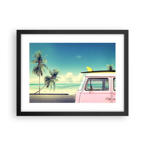 Plakat i sort ramme - Ferietid til at starte - 40x30 cm