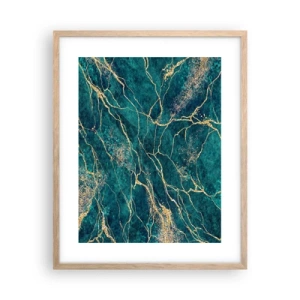 Plakat i ramme af lyst egetræ - Guldåre - 40x50 cm