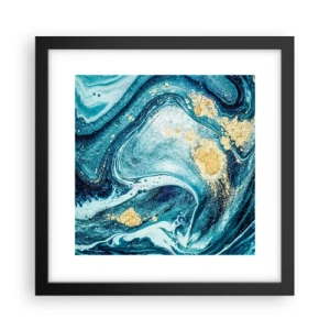 Plakat i sort ramme - Blå boblebad - 30x30 cm