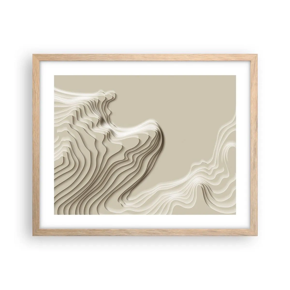 Plakat i ramme af lyst egetræ - Kunstens topografi - 50x40 cm