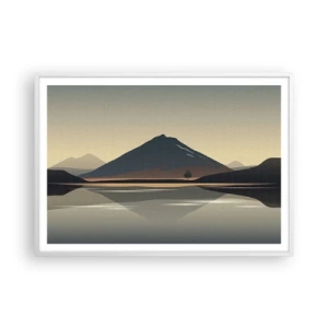 Plakat i hvid ramme - Spejlrefleksion - 100x70 cm