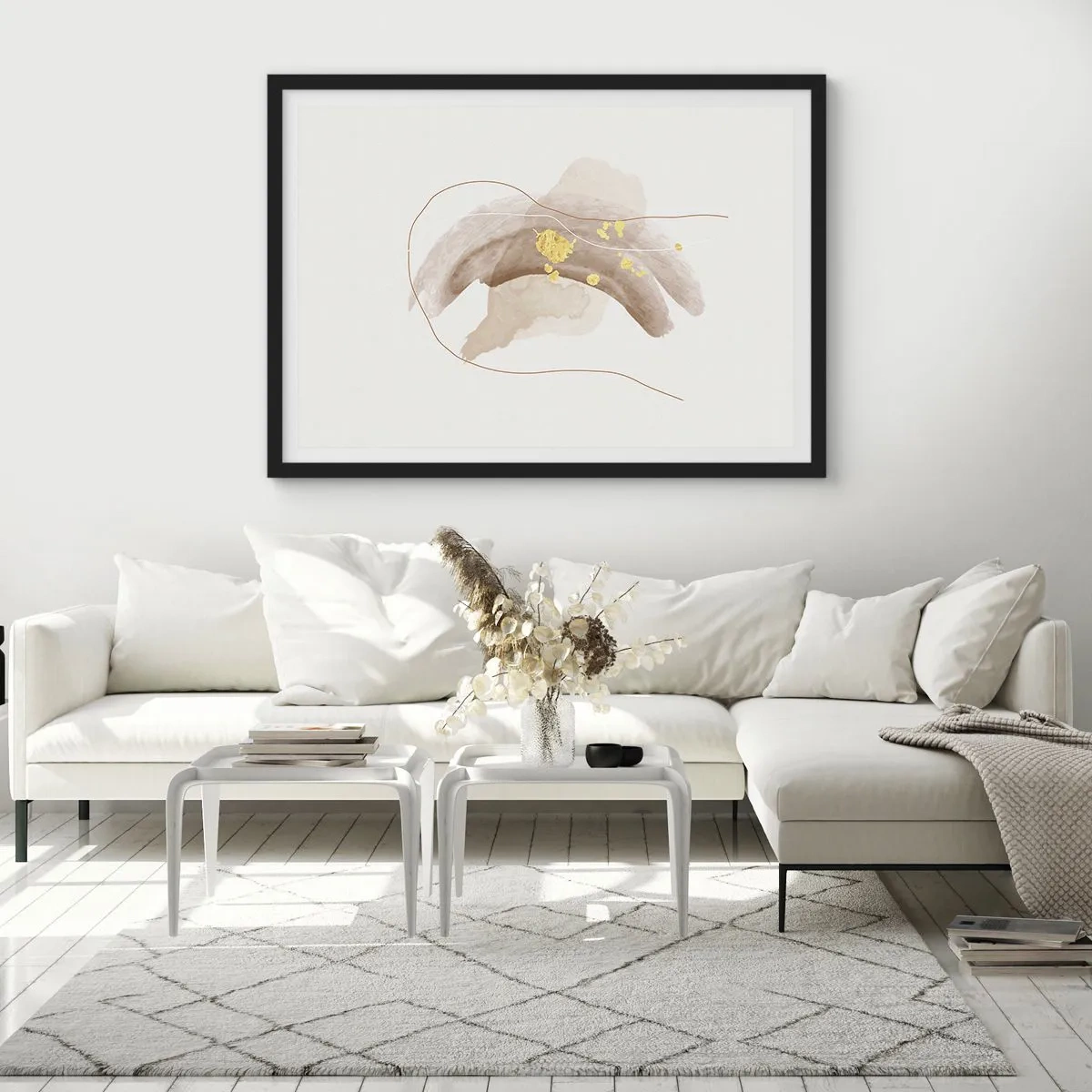 Plakat i sort ramme - Mødt i rummet - 70x50 cm