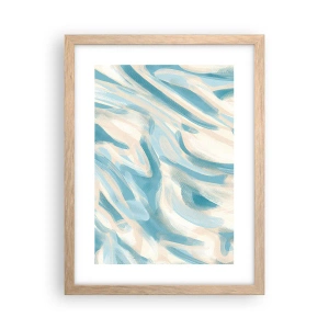 Plakat i ramme af lyst egetræ - Forårsbriser - 30x40 cm