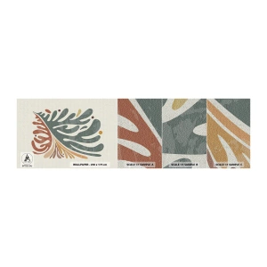 Prøve Fototapet Premium Sand - Flerfarvet blad - Boho, Minimalisme, Stykke - 100x30 cm