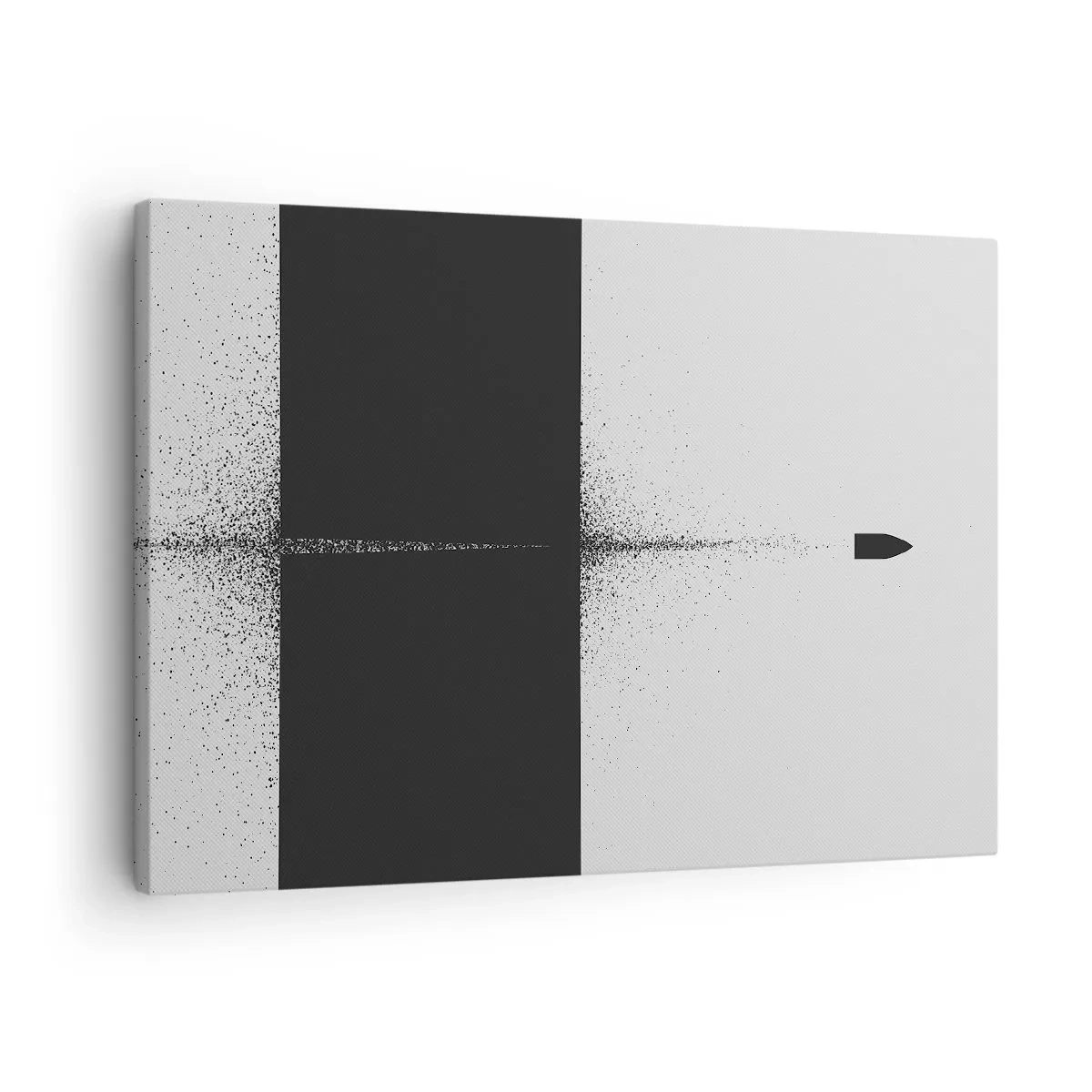 Lærredstryk - Billede på lærred - Et symbolsk projektil i en minimalistisk, abstrakt stil. - 70x50cm - Lige til sagen - Moderne vægdekoration til stue og soveværelse ARTTOR