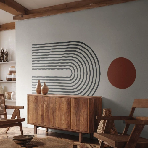 Fototapet Premium Sand - Magnetisme af former og farver - Abstraktion, Grafik, Moderne mønster - 400x280 cm