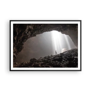 Plakat i sort ramme - Lysende grotte - 100x70 cm