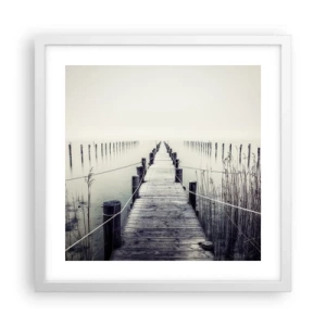 Plakat i hvid ramme - Fordyb dig i fred - 40x40 cm