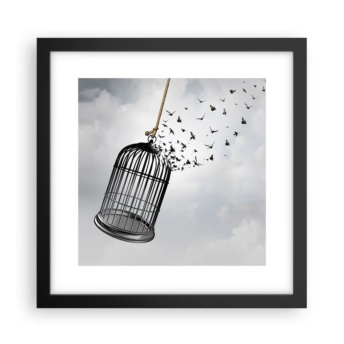 Plakat i sort ramme - Tro...håb...frihed! - 30x30 cm
