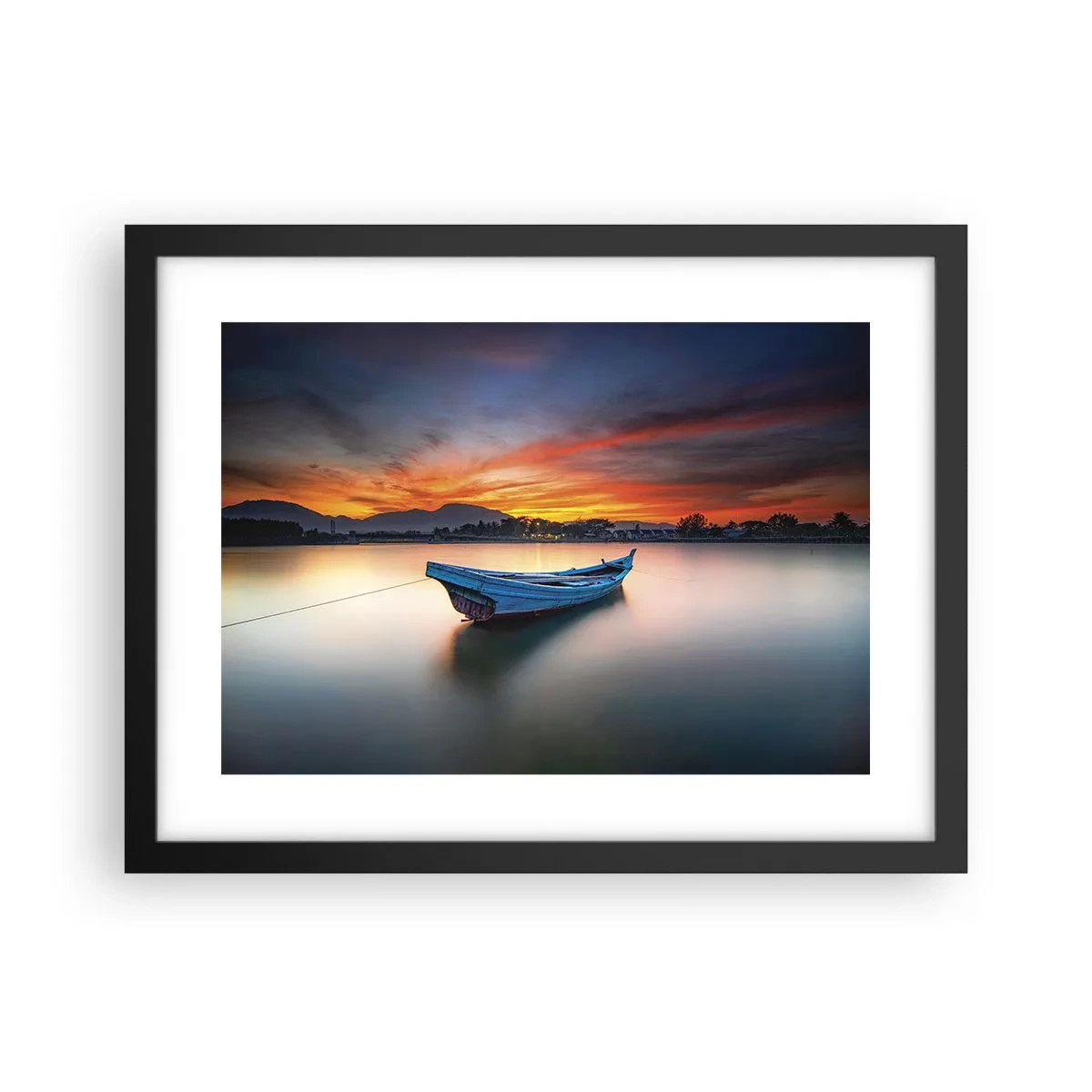 Plakat i sort ramme - En god nat er på vej - 40x30 cm