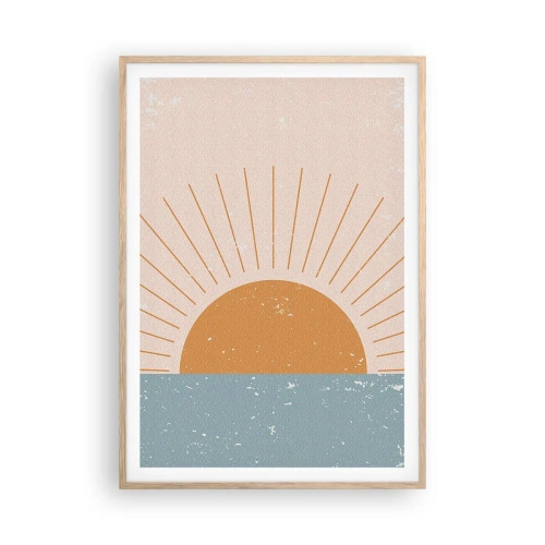 Plakat i ramme af lyst egetræ - Et dagligt mirakel - 70x100 cm