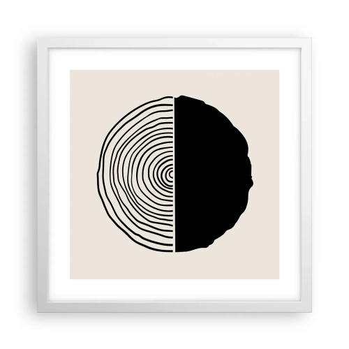 Plakat i hvid ramme - Halvt og halvt - 40x40 cm