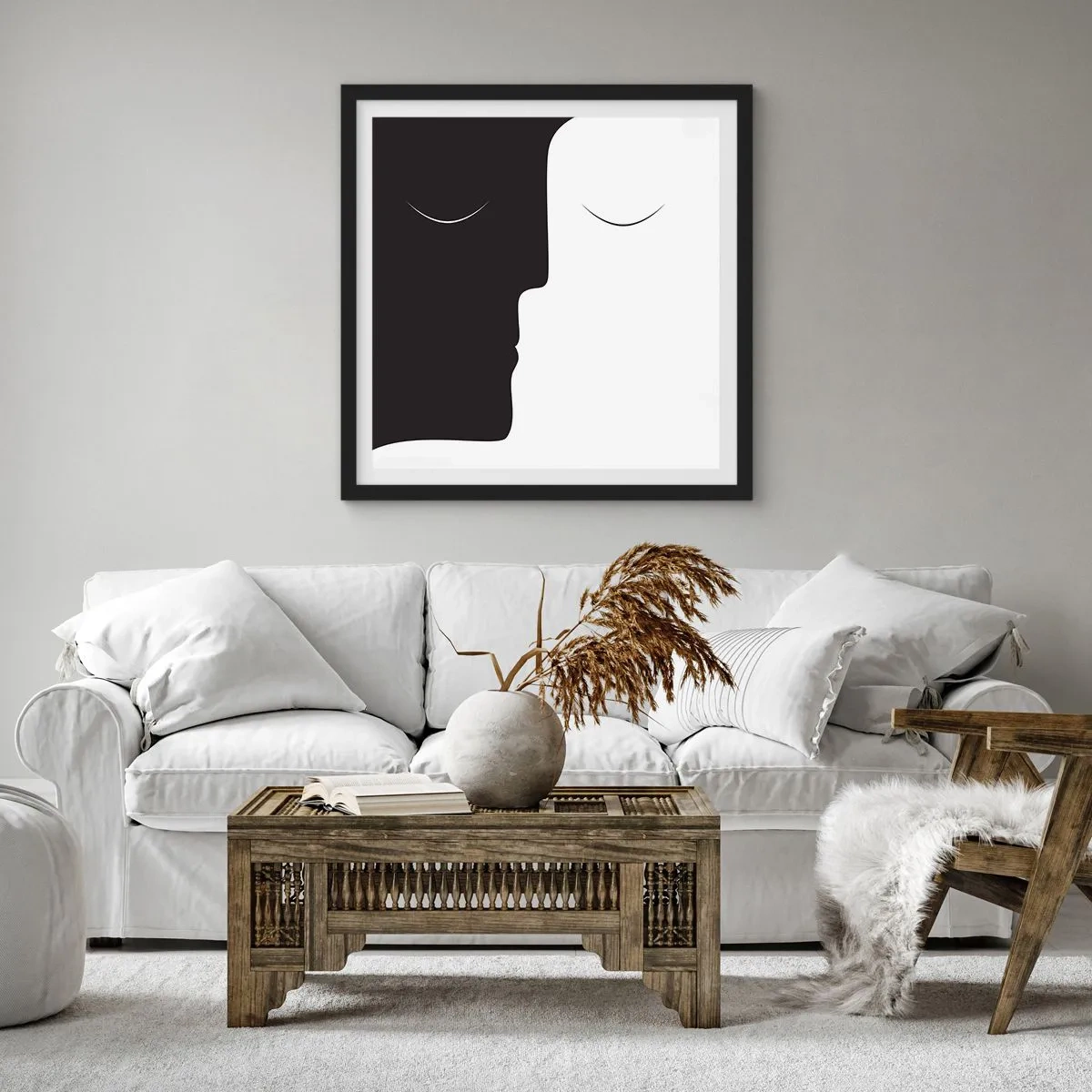 Plakat i sort ramme - Modsætningernes enhed - 30x30 cm