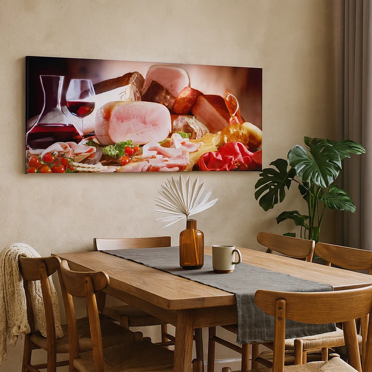 Lærredstryk - Billede på lærred - En kulinarisk drøm med en karaffel - 30x30 cm