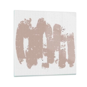 Billede på glas - Abstraktion i sart rosa - 70x70 cm