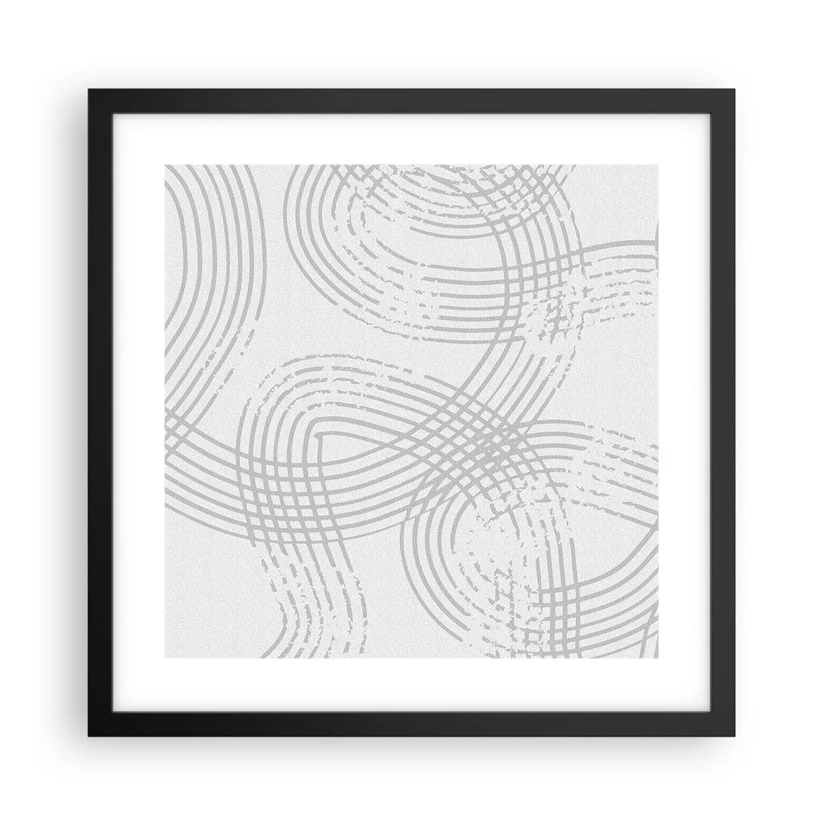 Plakat i sort ramme - Der er ingen lige vej - 40x40 cm