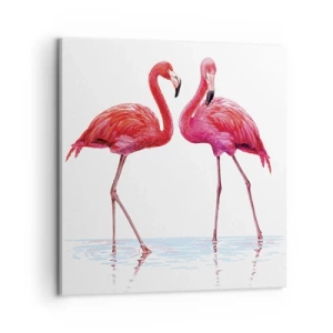 Lærredstryk - Billede på lærred - Lyserødt randez-vous - 60x60 cm