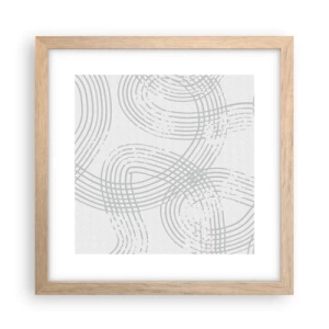 Plakat i ramme af lyst egetræ - Der er ingen lige vej - 30x30 cm