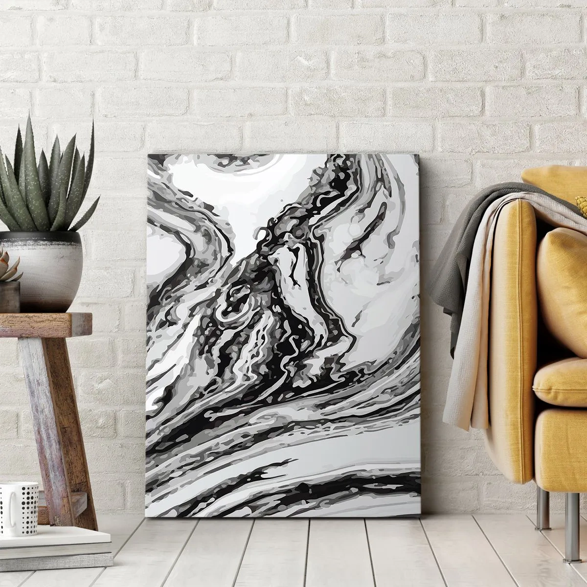 Lærredstryk - Billede på lærred - I begyndelsen var det kaos - 50x70 cm