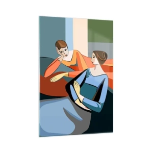 Billede på glas - Et øjeblik af fortrolighed - 70x100 cm