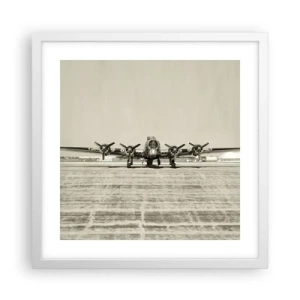 Plakat i hvid ramme - Som altid klar - 40x40 cm