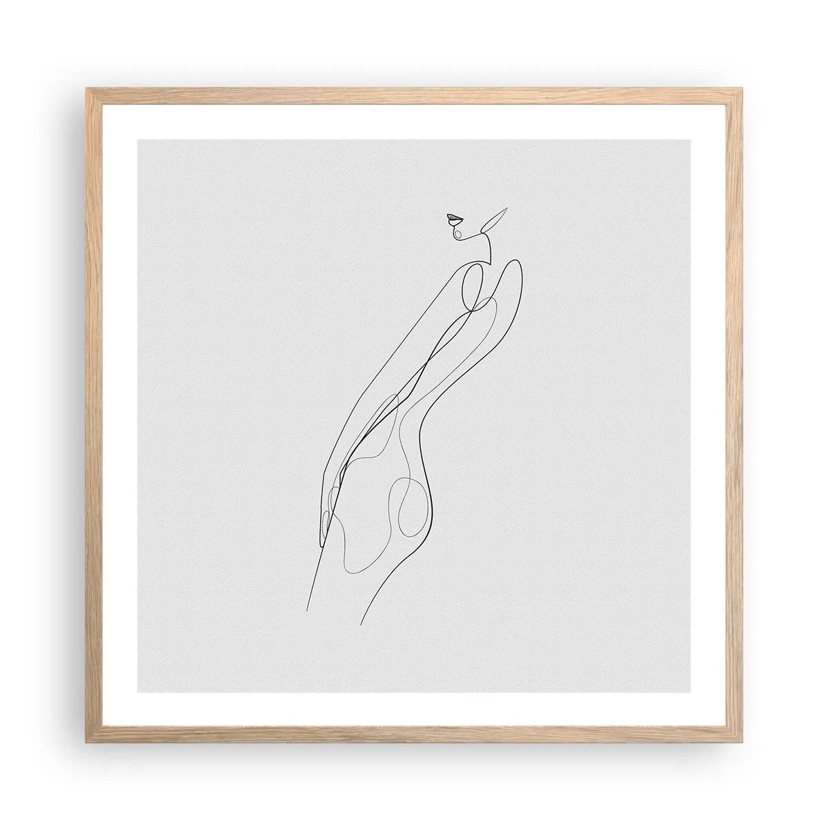 Plakat i ramme af lyst egetræ - Næppe et løfte - 60x60 cm