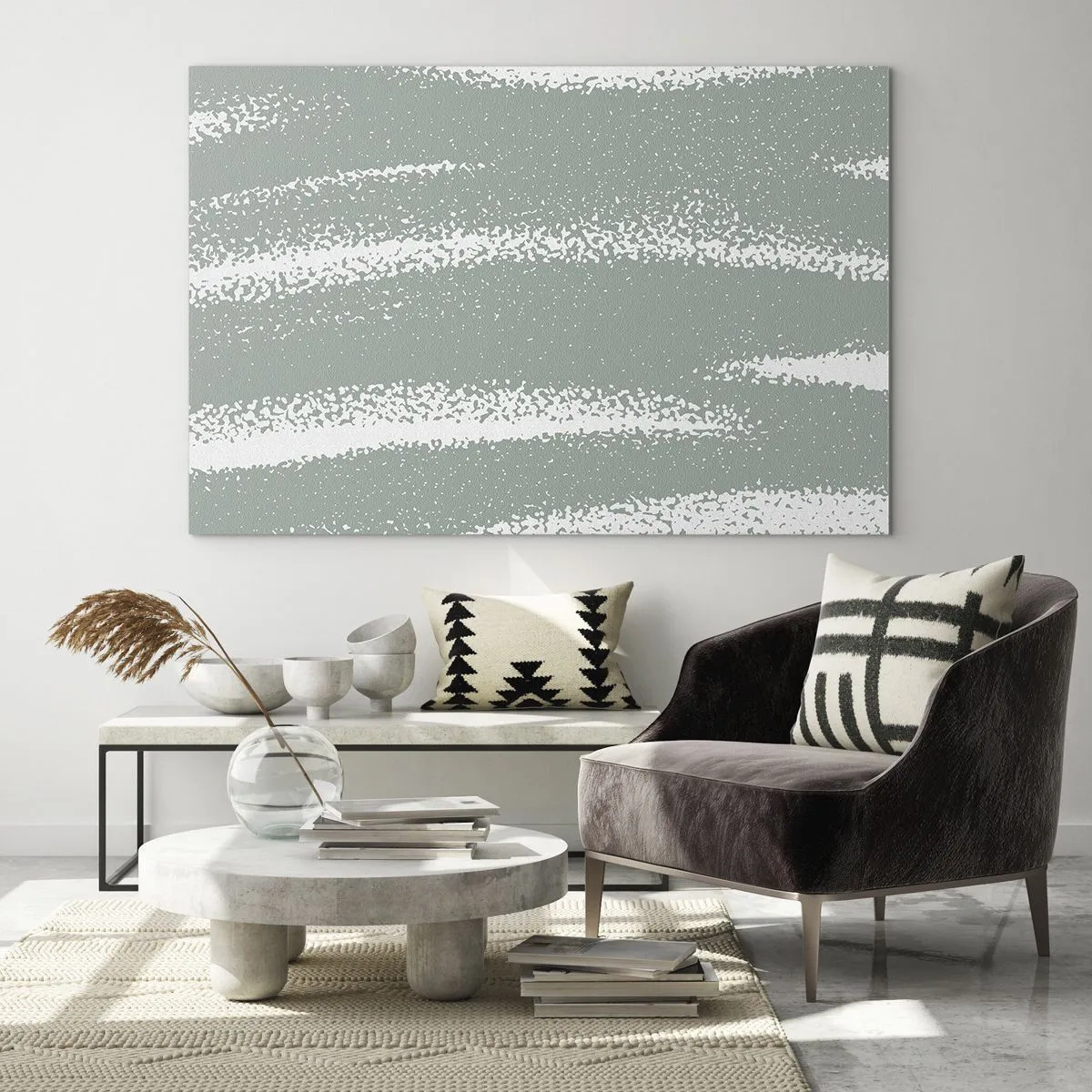 Billede på glas - Abstraktion i vinterstemning - 120x80 cm