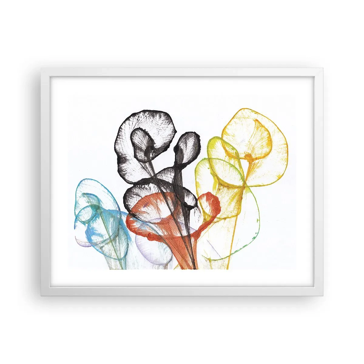 Plakat i hvid ramme - Blomster med sjæl - 50x40 cm