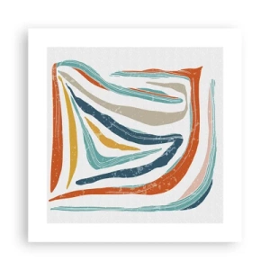 Plakat - Venligt smilende abstraktion - 40x40 cm