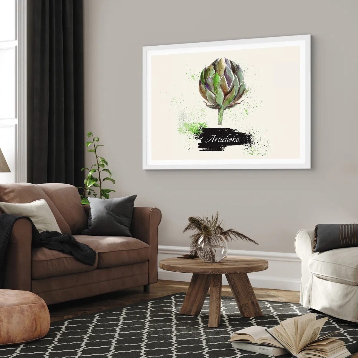 Plakat i hvid ramme - Eviva grøntsager! - 91x61 cm