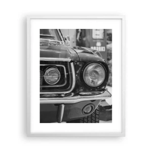 Plakat i hvid ramme - Hård kørsel - 40x50 cm