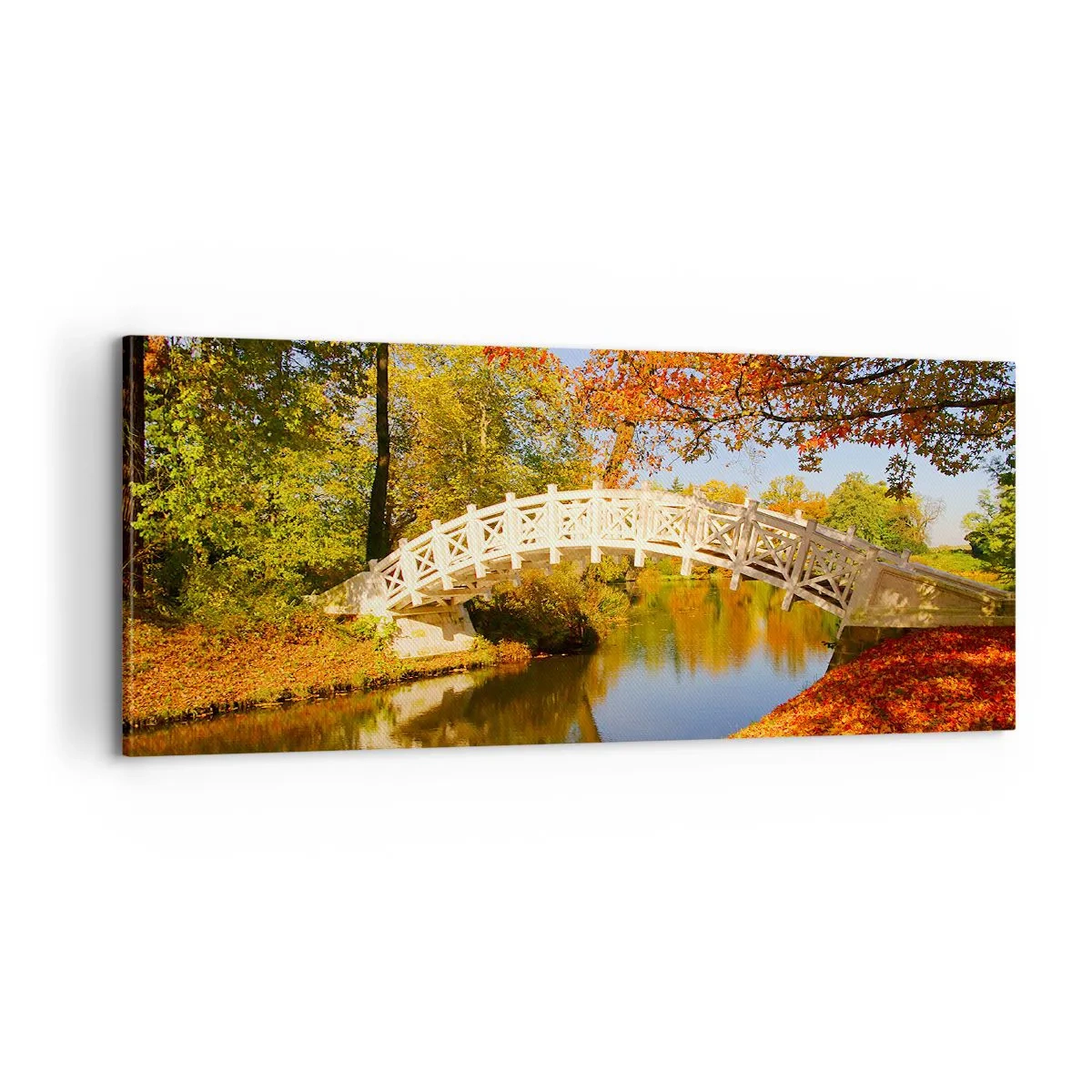 Lærredstryk - Billede på lærred - På den hvide bro af suk - 100x40 cm