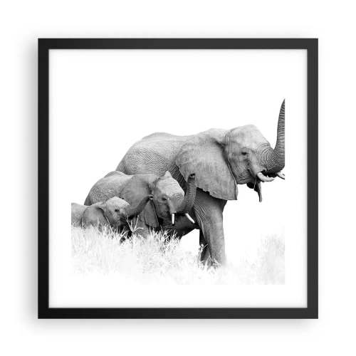 Plakat i sort ramme - En, to, tre - 40x40 cm